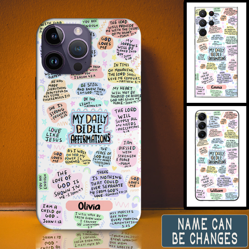 Christianartbag Phone Case, Daily Bible Affirmations, Personalized Phone Case, Christian Phone Case, Jesus Phone Case, Bible Verse Phone Case. - Christian Art Bag