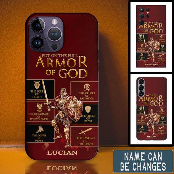 Christianartbag Phone Case, Put On The Full Armor Of God, Personalized Phone Case, Christian Phone Case, Jesus Phone Case, Bible Verse Phone Case. - Christian Art Bag