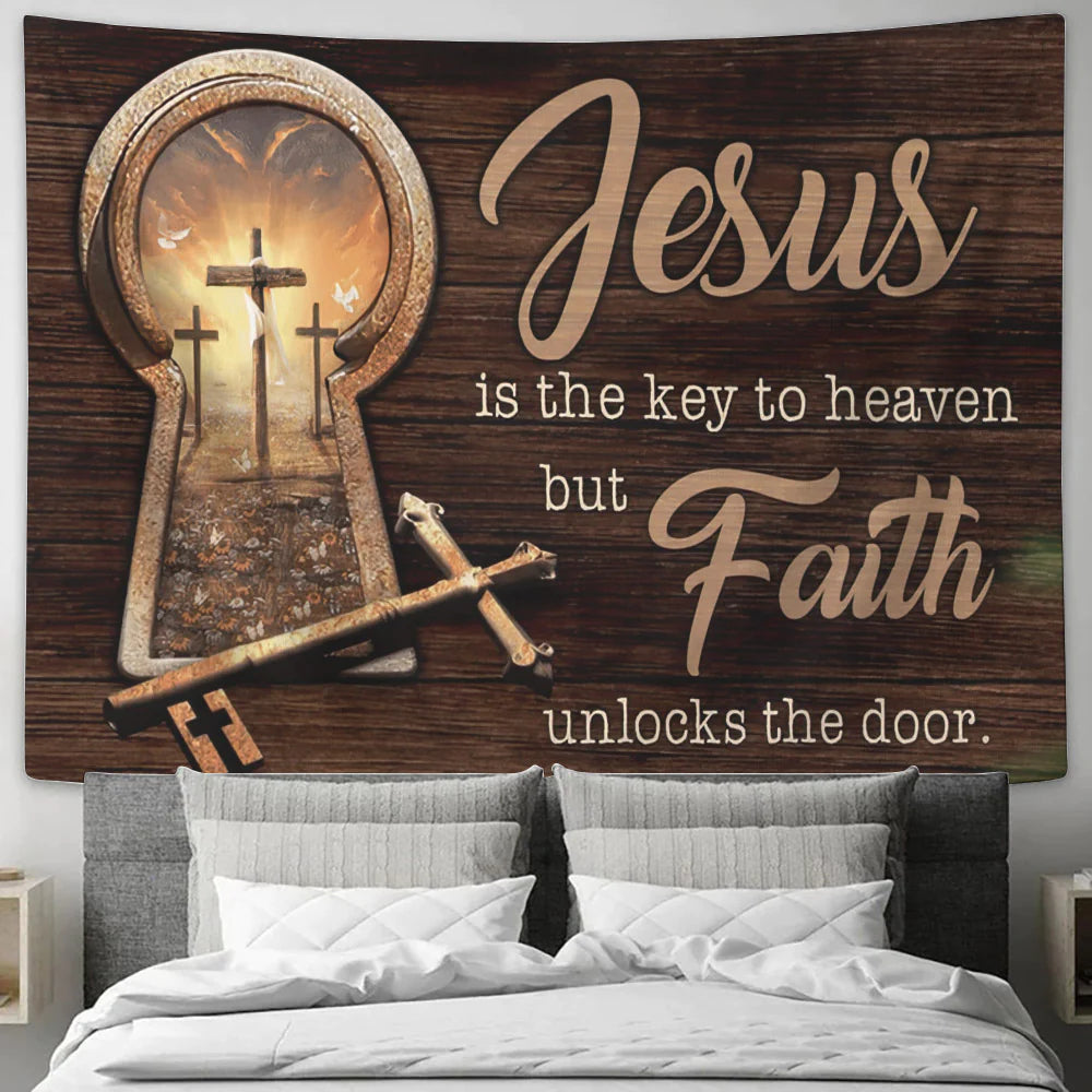 Christianartbag Tapestry, Jesus Key Tapestry, Tapestry Wall Hanging, Christian Wall Art, Tapestries - Christian Art Bag