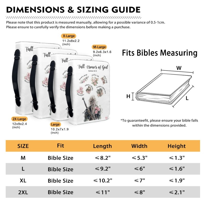 CHRISTIANARTBAG Bible Cover - Put On The Full Armor Of GOD Ephesians 6 10-18 - Personalized Bible Cover, CABBBCV02120824.