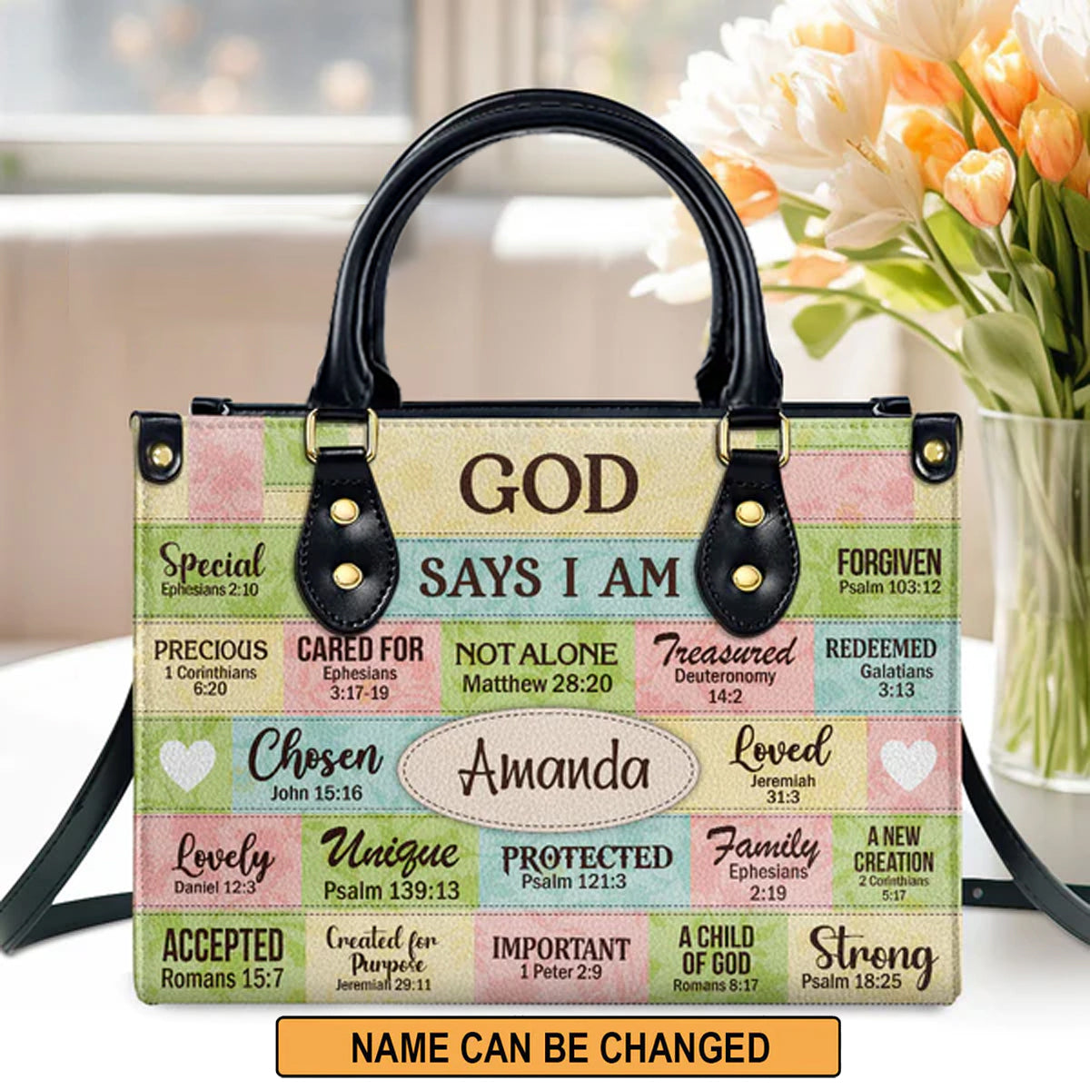 Christianartbag Handbags God Says I Am Leather Bags Personalized Bag Christian Art Bag