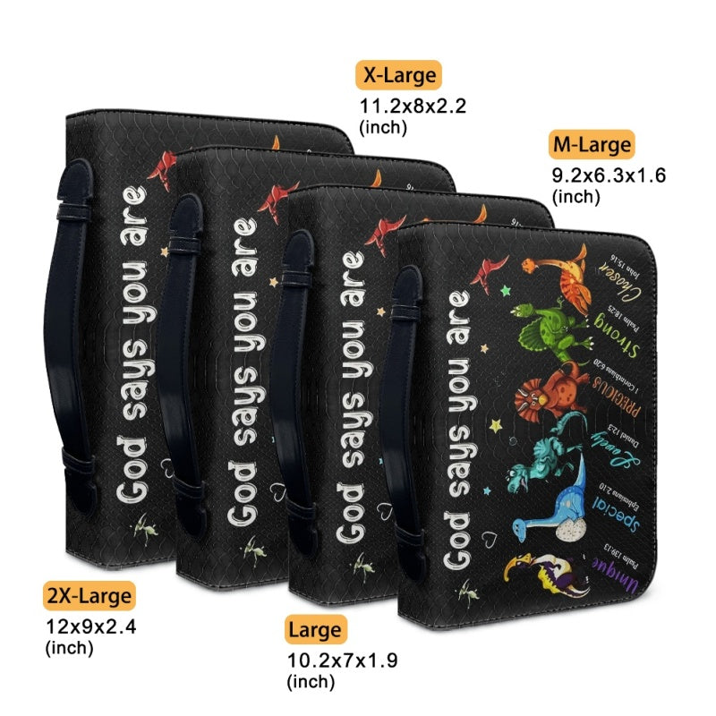 Christianartbag Bible Cover, God Says You Are Bible Cover, Personalized Bible Cover, Dinosaur Bible Cover, Bible Cover For Kids, Christian Gifts, CAB01271123. - Christian Art Bag