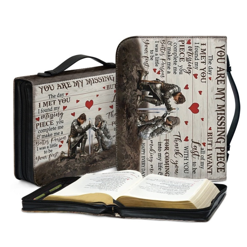 CHRISTIANARTBAG - Personalized Bible Cover - Couple Warrior Bible Cover - The Day I Met You Couple Gift - CABBBCV02240424.