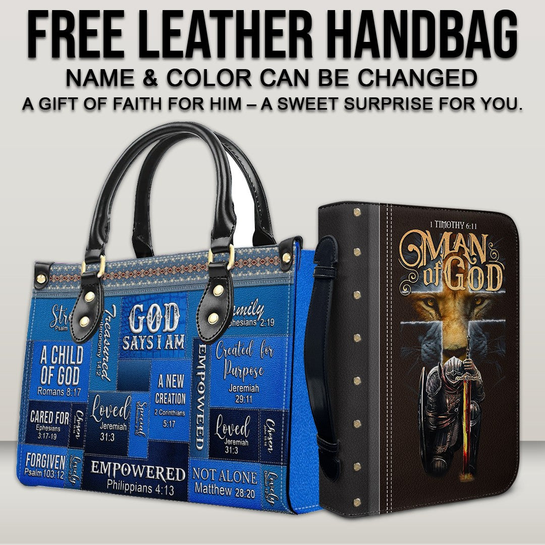 CHRISTIANARTBAG Bible Cover - Uncover the sacred meaning of your name - Buy a Bible Cover, Get a Free Personalized Leather Handbag – Perfect Father's Day Gift