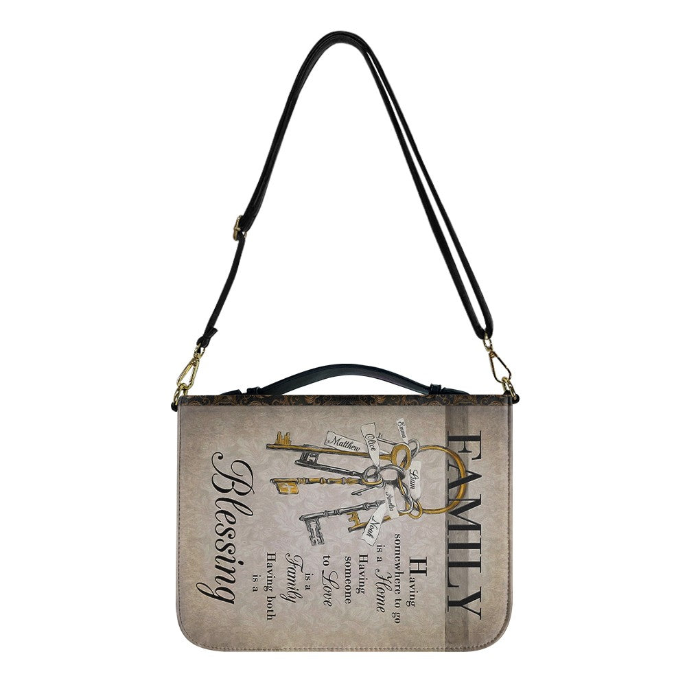 CHRISTIANARTBAG Bible Cover - Having both is a Blessing FAMILY is a Blessing - Personalized Bible Cover - Christian Gifts.
