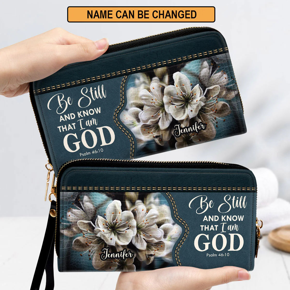 Christianartbag Clutch Purse, Be Still And Know That I Am God Clutch Purse For Women, Personalized Name, Christian Gifts For Women, CAB22091223. - Christian Art Bag