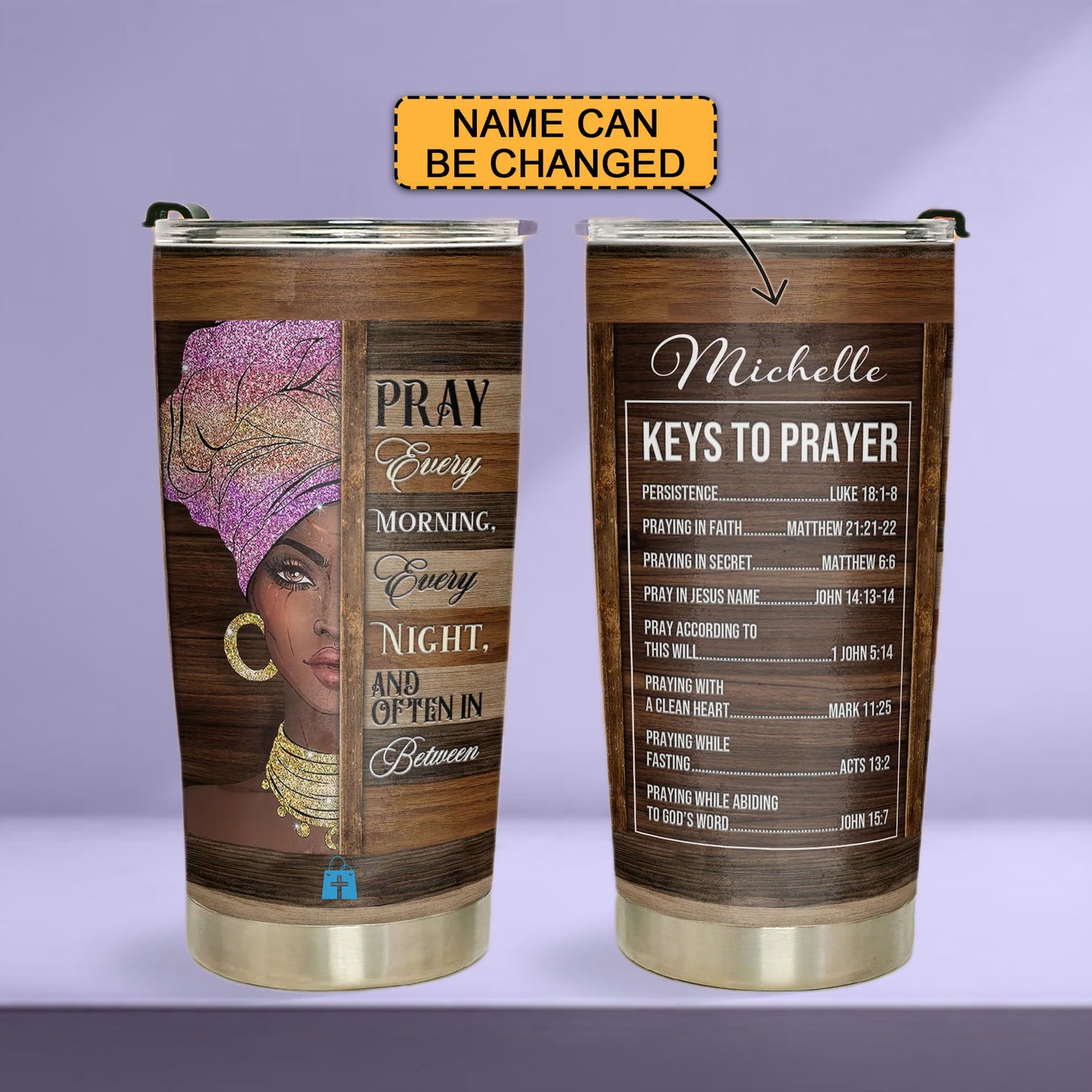 Discover the Perfect Gift: Keys To Prayer - Black Women Stainless Steel Tumbler | CHRISTIANARTBAG