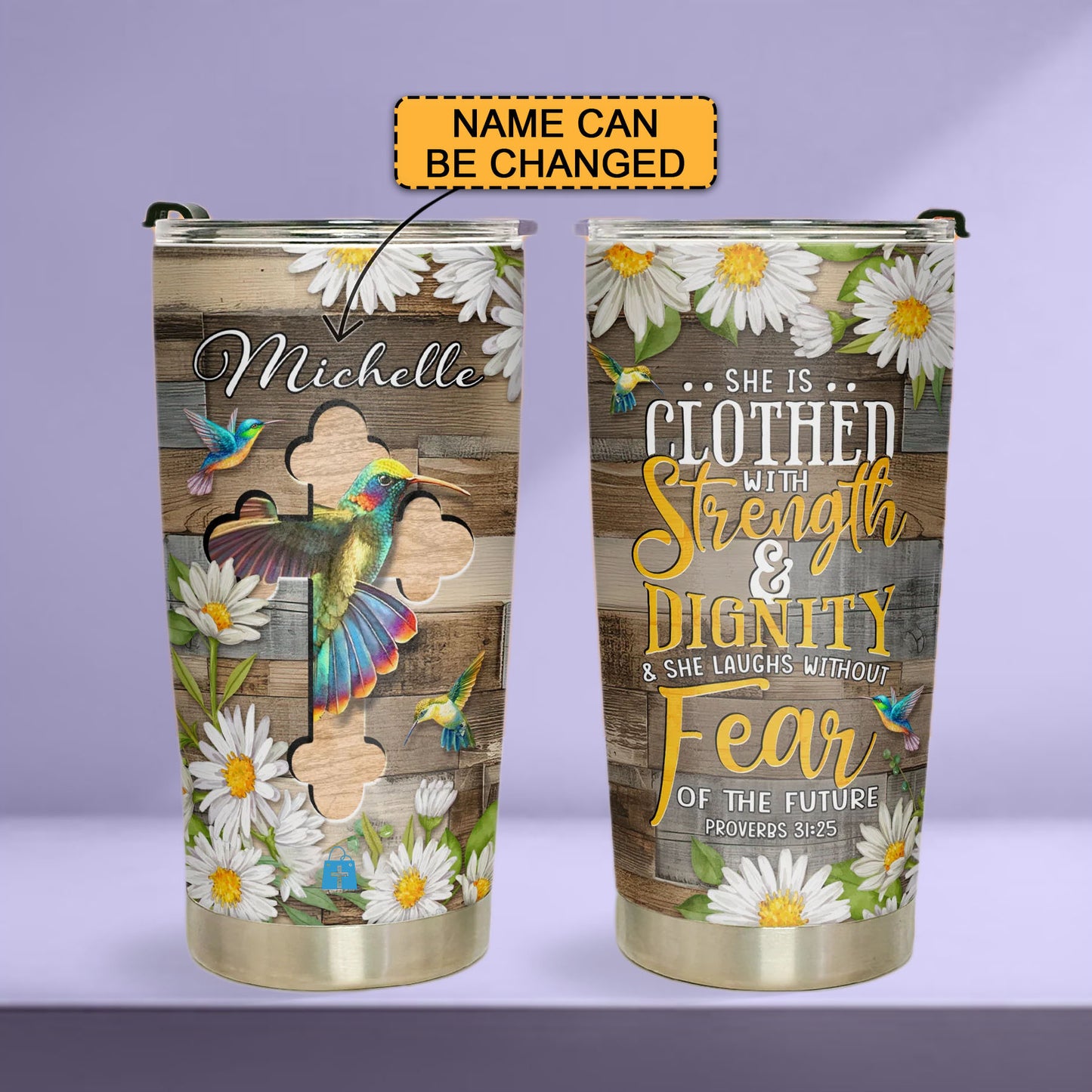 Discover the Perfect Gift: She Is Clothed With Strength Proverbs 31 25 Stainless Steel Tumbler | CHRISTIANARTBAG