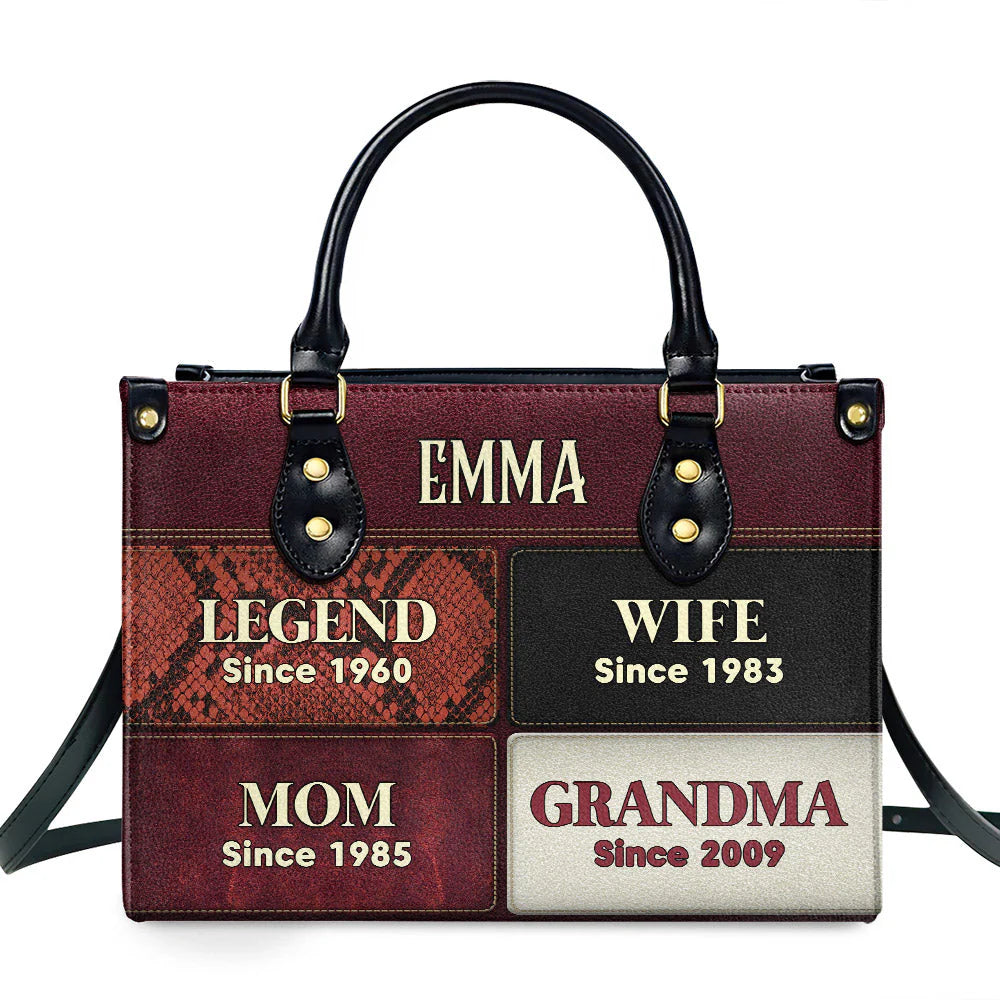 Custom Milestone Leather Handbag – CHRISTIANARTBAG with Personalized Patches - CABLTHB02090424.
