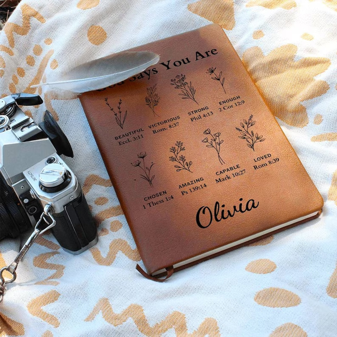 Christianartbag Leather Journal, GOD Says You Are Leather Journal, Personalized Leather Prayer Journal, Christian Journal, Christian Gifts, CABCJ01180424.