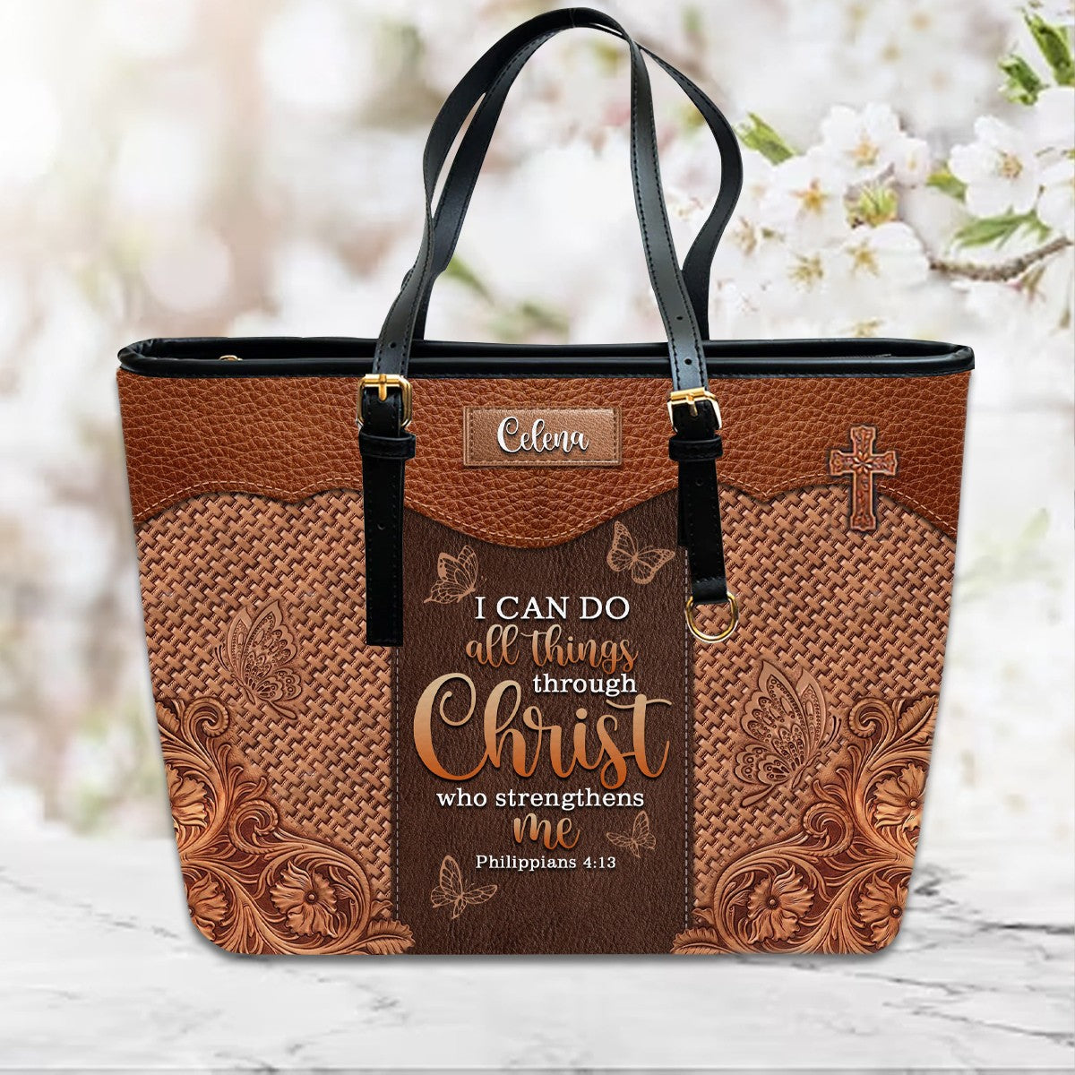 Christianartbag Handbags, Personalized Leather Handbags – A Statement of Faith & Strength, Handbag Design, Monogram Leather Handbag, Gifts for Women, CABLTB012425
