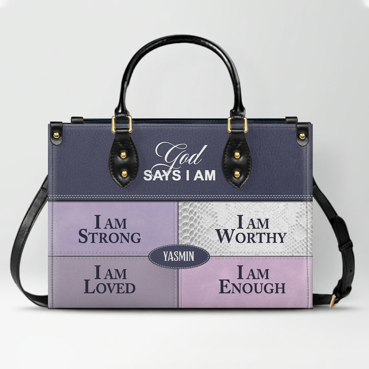 Personalized Leather Handbag, I Am Enough, I Am Loved, Personalized Bags, Gifts for Women, Christmas Gift, CABLTB01290723.