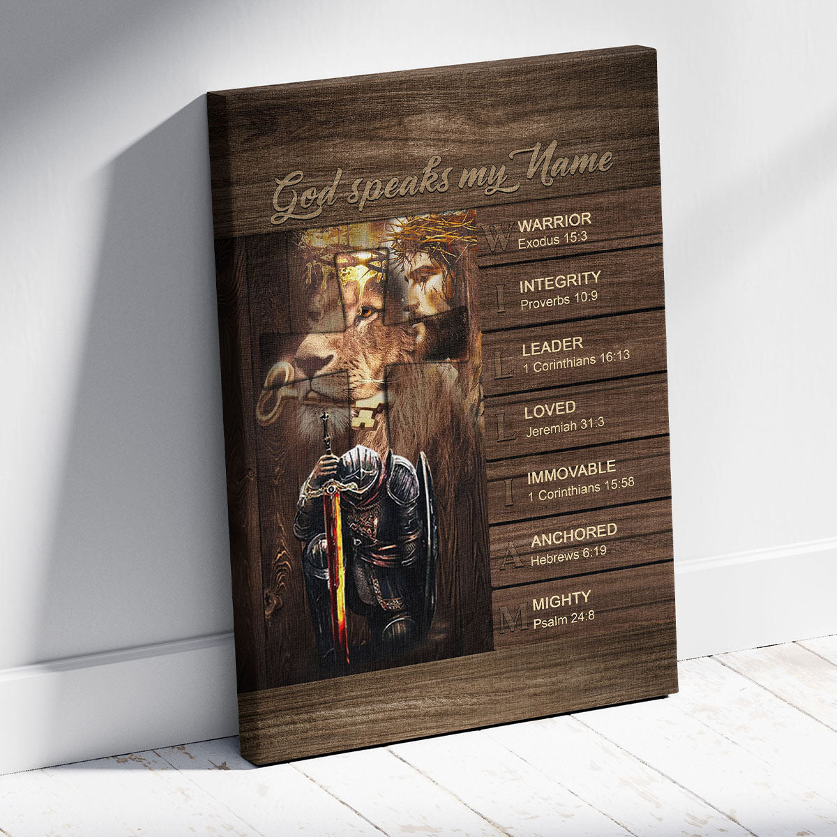 Personalized Christian Wall Art – ‘God Speaks My Name’ Poster with Bible Verses | Custom Name & Skin Tone | Each Letter Represents a Word from God