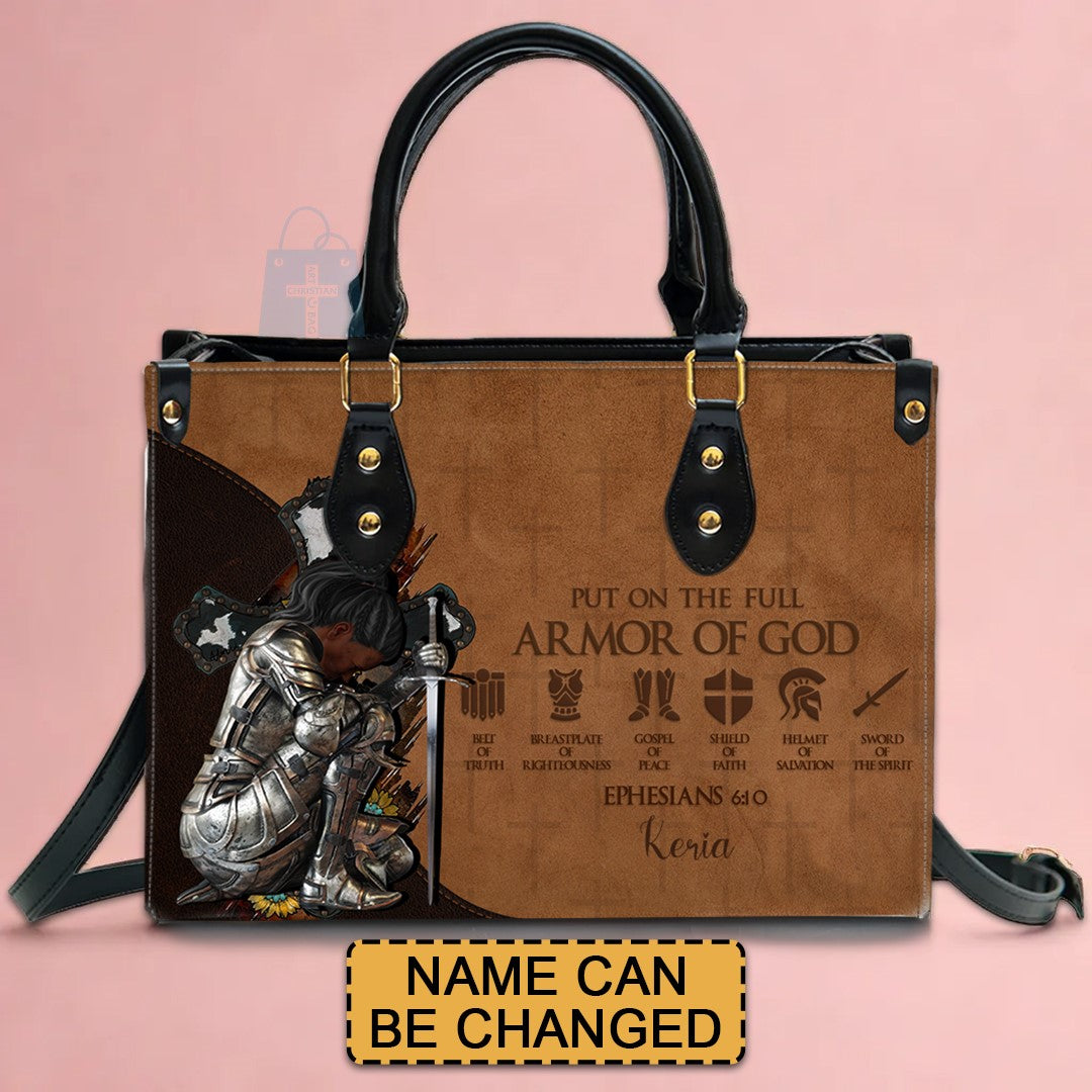CHRISTIANARTBAG Personalized Leather Handbag - Armor Of GOD - CABLTHB01170524.