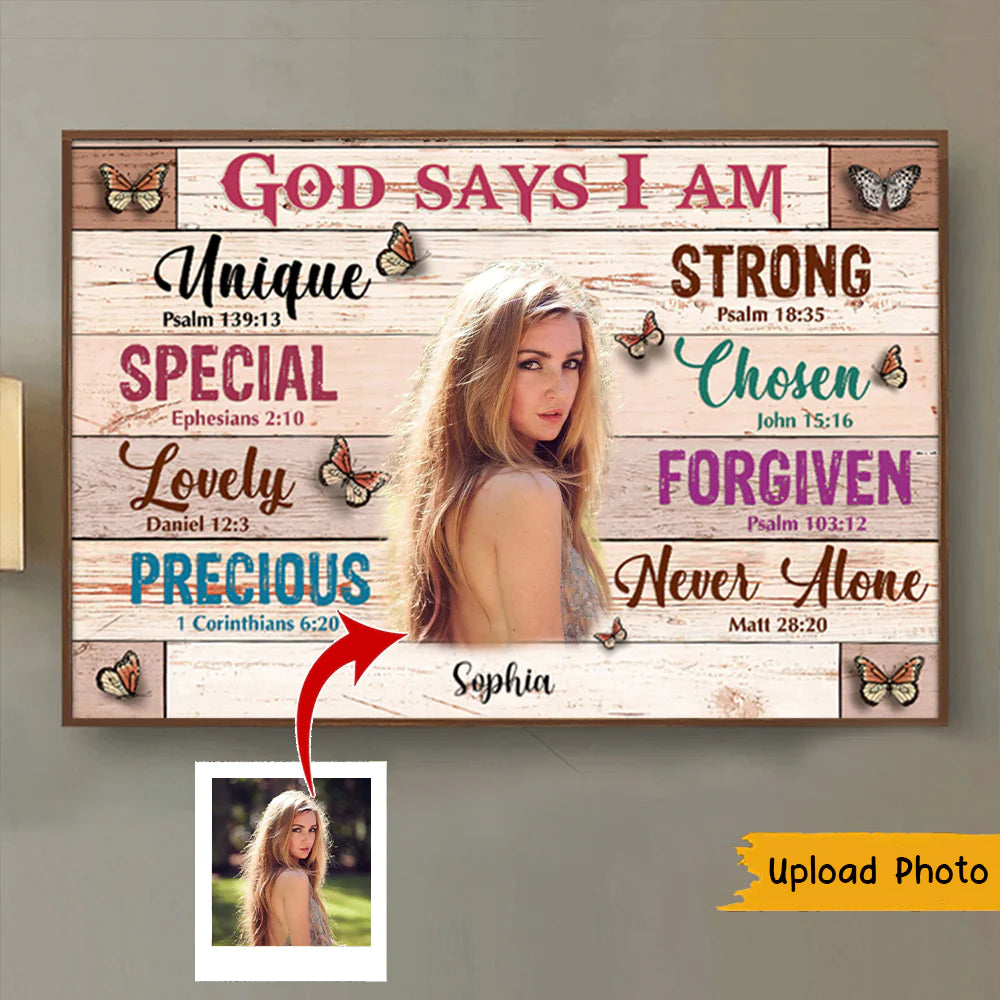 Christianartbag Home Decor, Christian Woman God Says I Am Wall Decor Personalized Poster, Personalized Poster, Personalized Gift, CABDC01140923. - Christian Art Bag