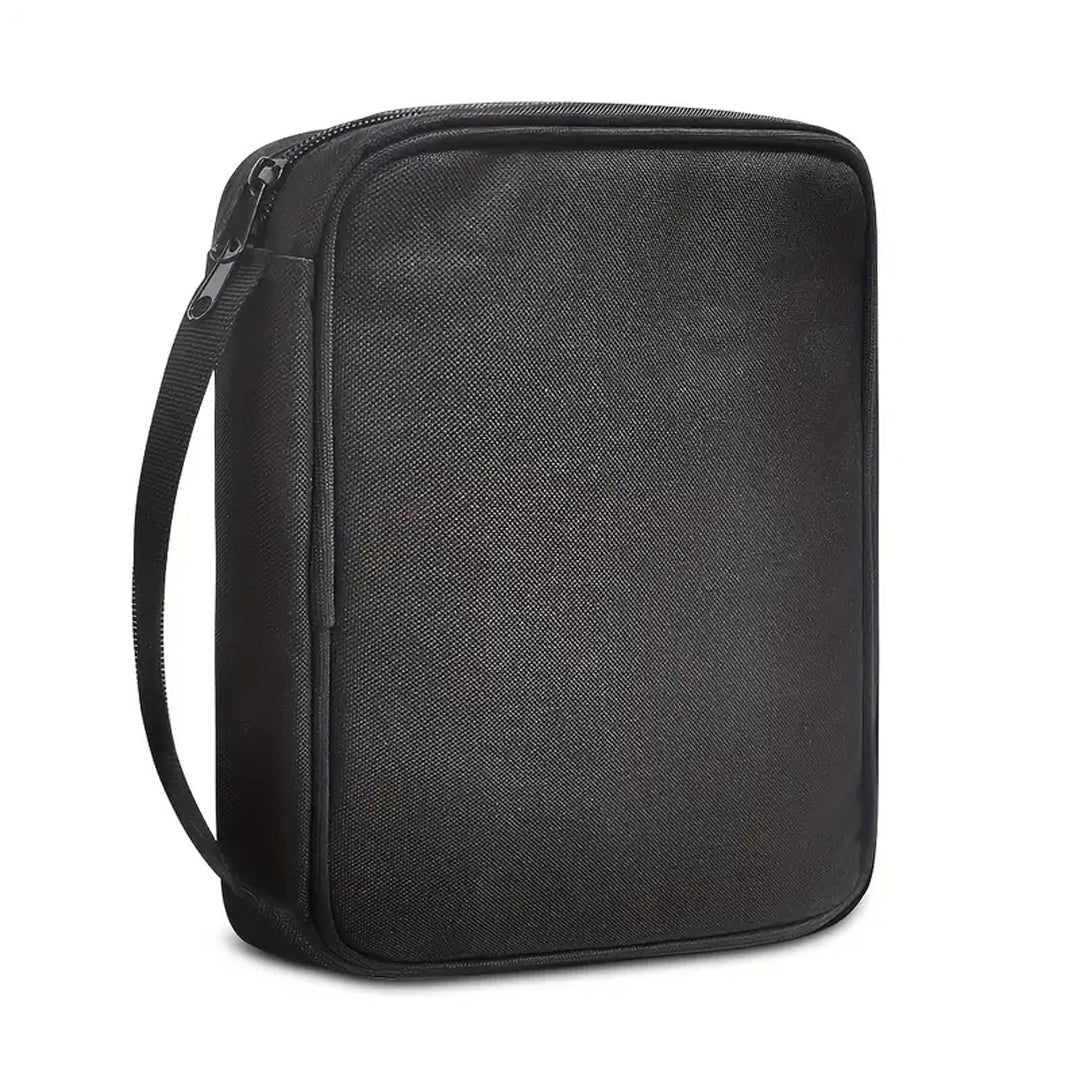 Elegant Fleur-de-Lis Cross Canvas Bible Cover – Customizable Vintage Design | CHRISTIANARTBAG