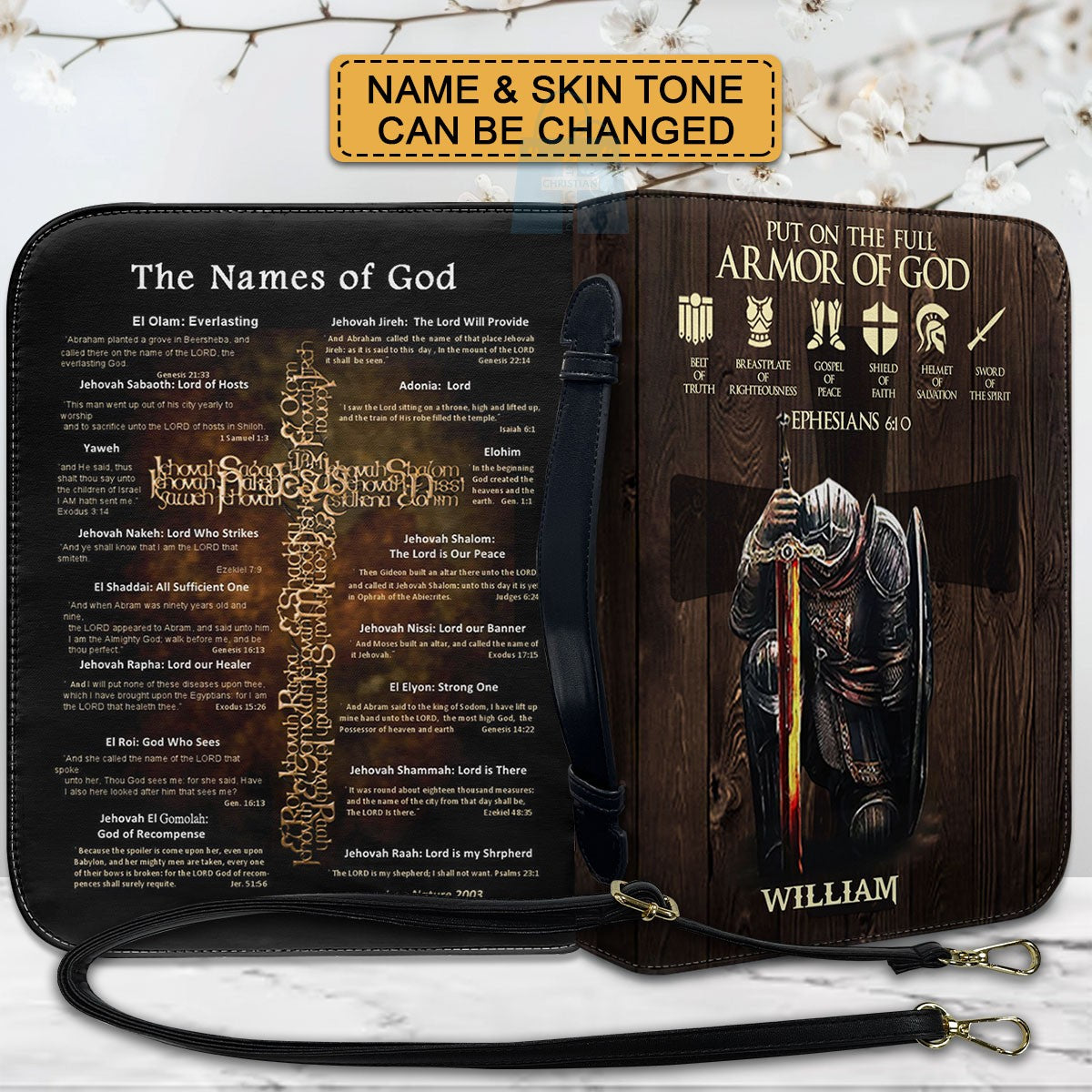 CHRISTIANARTBAG Custom Armor of God Bible Cover - Personalized Faith Accessory - Personalized Bible Cover - Bible Cover For Women, CABBBCV01030823.