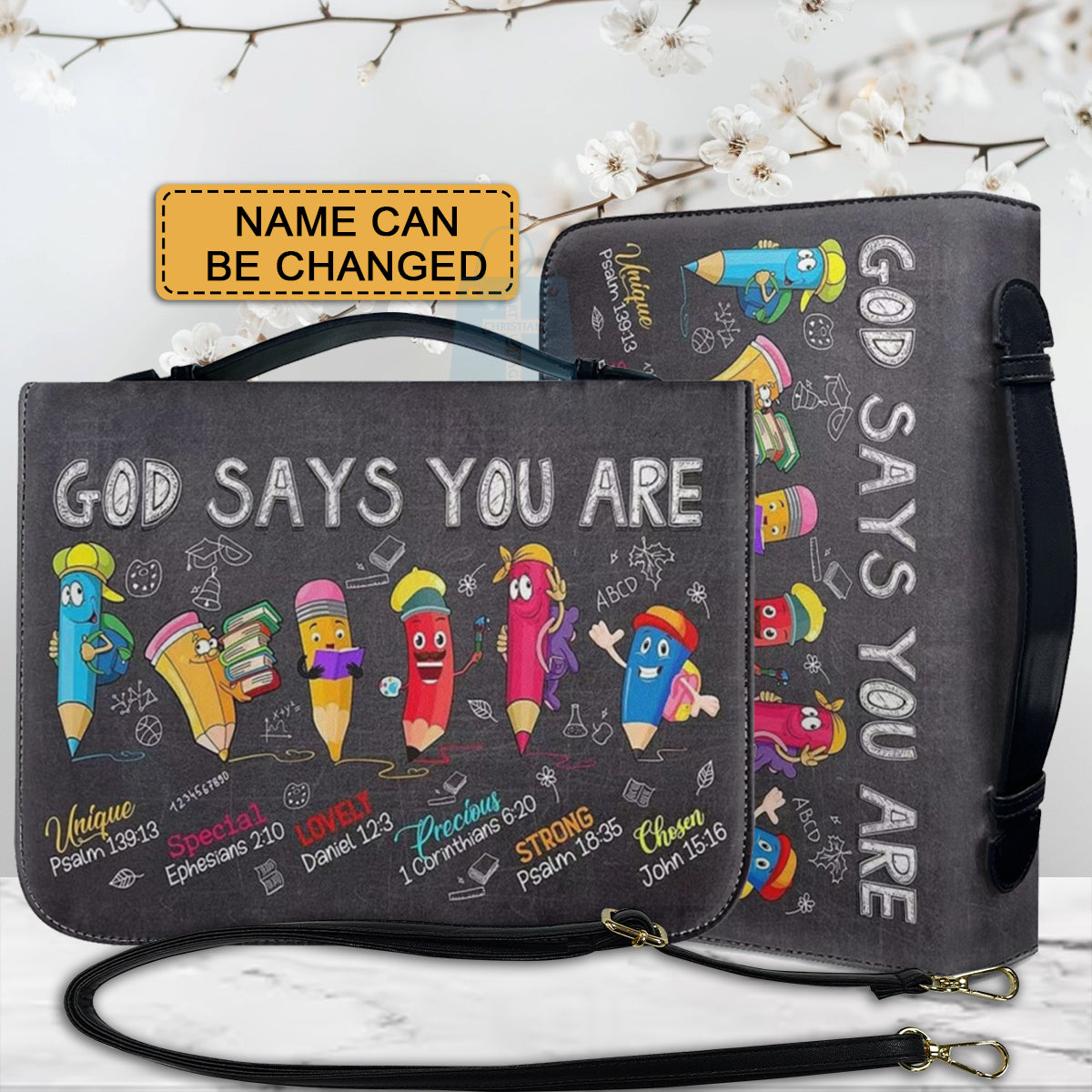 CHRISTIANARTBAG Bible Cover - GOD Says You Are - Bible Cover For Kids - Personalized Bible Cover, CABBBCV01070924.