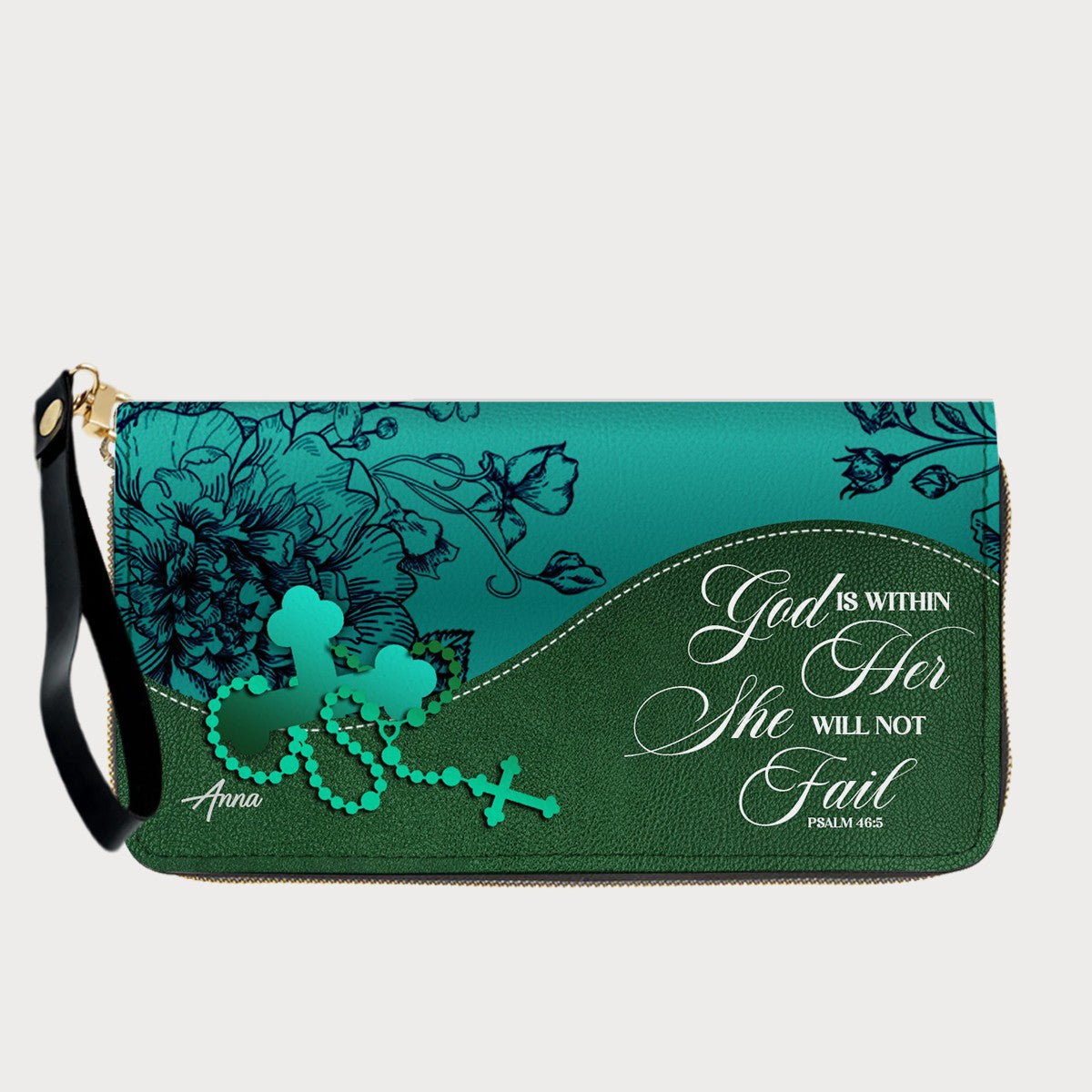 Personalized Christian Long Wallet for Women | Engraved Bible Verse & Name Wristlet Purse – CHRISTIANARTBAG