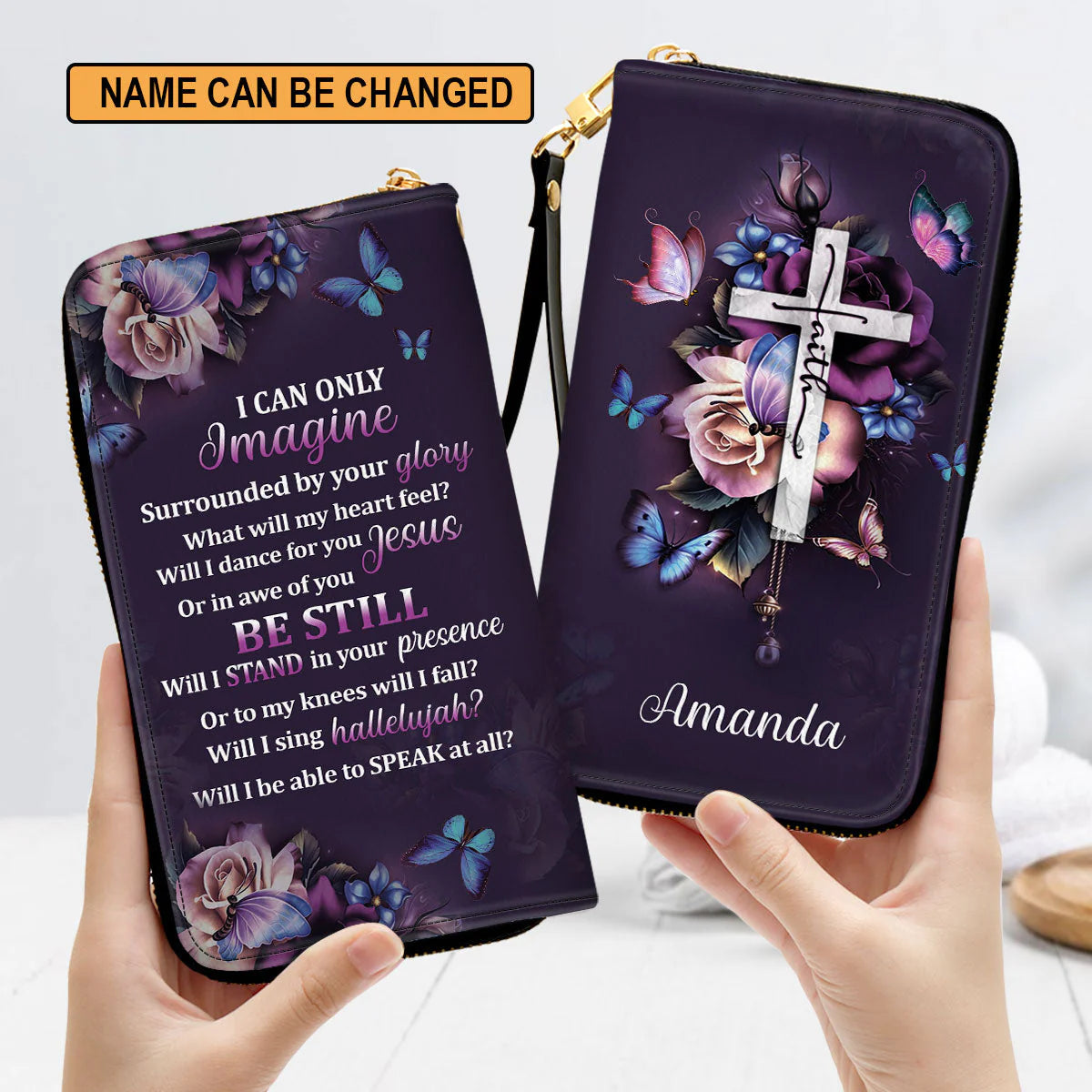 Christianartbag Clutch Purse, I Can Only Imagine Clutch Purse For Women, Personalized Name, Christian Gifts For Women, CAB13091223. - Christian Art Bag