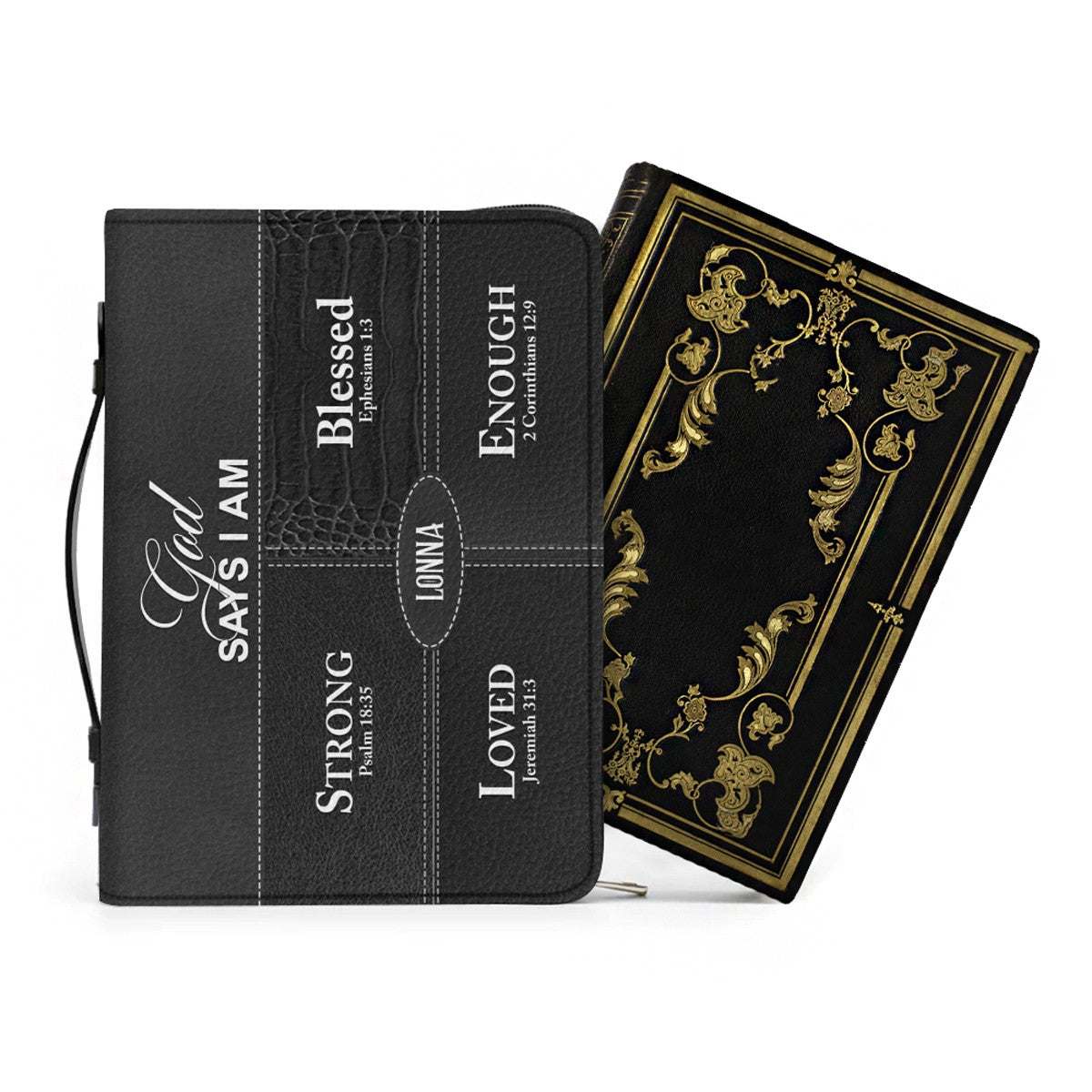 Personalized “God Says I Am” Bible Cover – Custom Name Christian Bible Case by CHRISTIANARTBAG