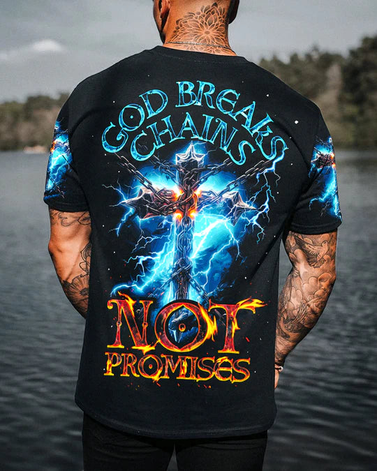 Christianartbag 3D T-Shirt For Men, God Breaks Chains Not Promises Men's All Over Print Shirt, Christian T-Shirt, Christian 3D T-Shirt, Unisex