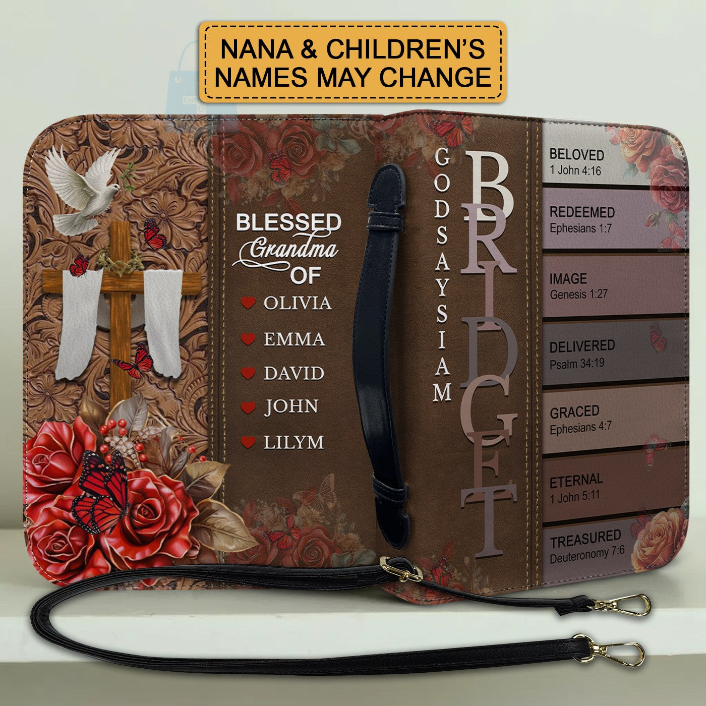 Personalized Bible Cover – Uncover the sacred meaning of your name | Custom Name Option | CHRISTIANARTBAG 0132725