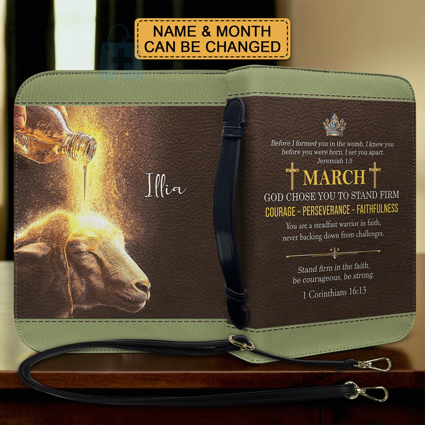 CHRISTIANARTBAG Bible Cover - Discover Your God-Given Purpose Through Your Birth Month Prophecy - Personalized Bible Cover, CABBBCV01030125