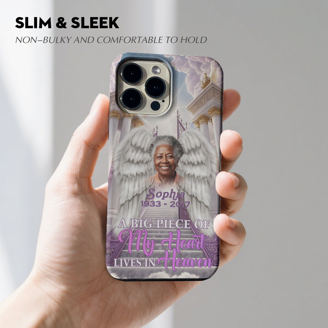 Personalized Memorial Phone Case with Angel Wings – Custom Photo, Name & Dates | CHRISTIANARTBAG