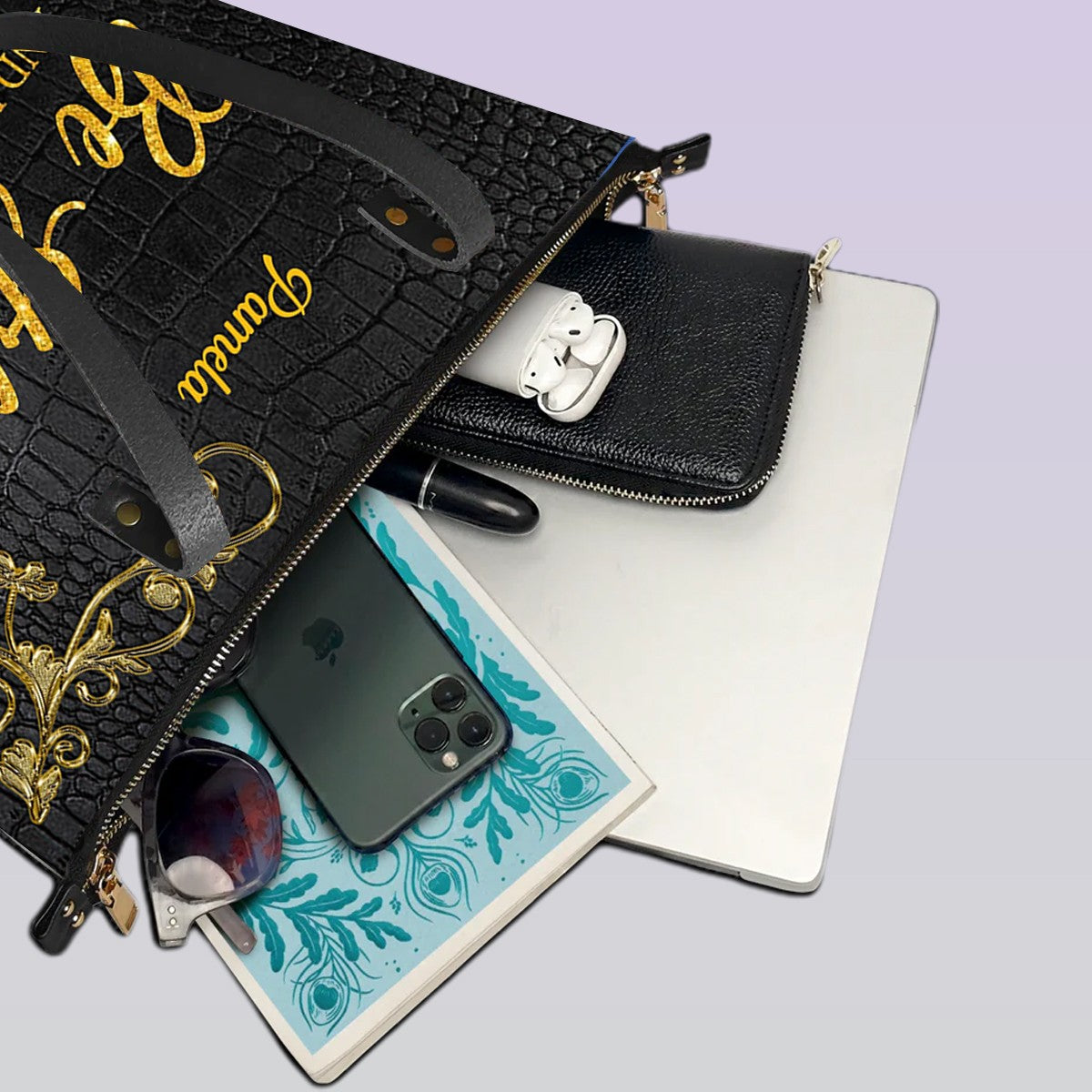 Personalized Leather Tote Bag with Bible Verses – I Know The Plans I Have For You – Custom Faith-Inspired Leather TOTE Bag | CHRISTIANARTBAG Leather TOTE Bag CAB016625