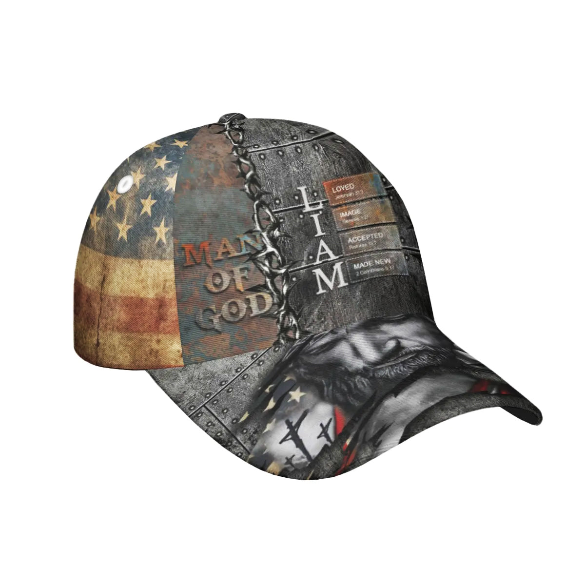 Uncover the sacred meaning of your name – Man Of GOD – Personalized Christian Cap with Name & Bible Verses CAB01150725