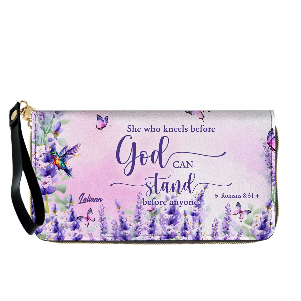 Custom Name Christian Leather Handbag with Matching Long Wallet - Scripture Verse Tote Bag, Inspirational Religious Gift for Women, Mother's Day CAB01042126