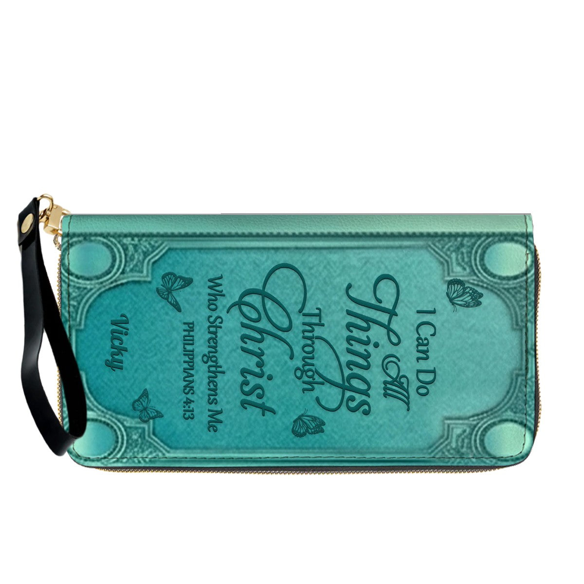 "I Can Do All Things" Inspirational Leather Bag & Wallet Set - Personalized Religious Gift - CHRISTIANARTBAG CAB0142326