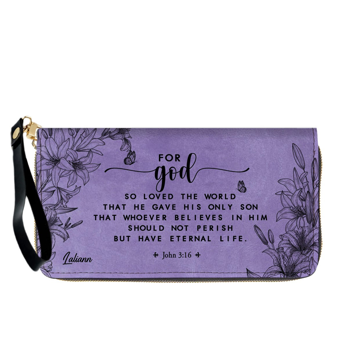 CHRISTIANARTBAG Personalized Purple Leather Bag - Custom Bible Verse Handbag - Floral Christian Gifts for Her - Numbers 6:24-26 Blessing Tote