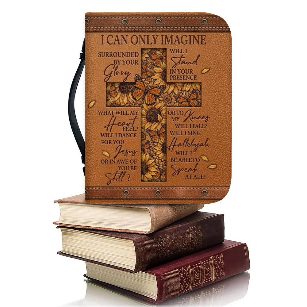 Christianart Bible Cover - I Can Only Imagine Cross Butterfly sunflower - Personalized Gifts for Pastor - Gifts For Women - CABBBCV20060324.