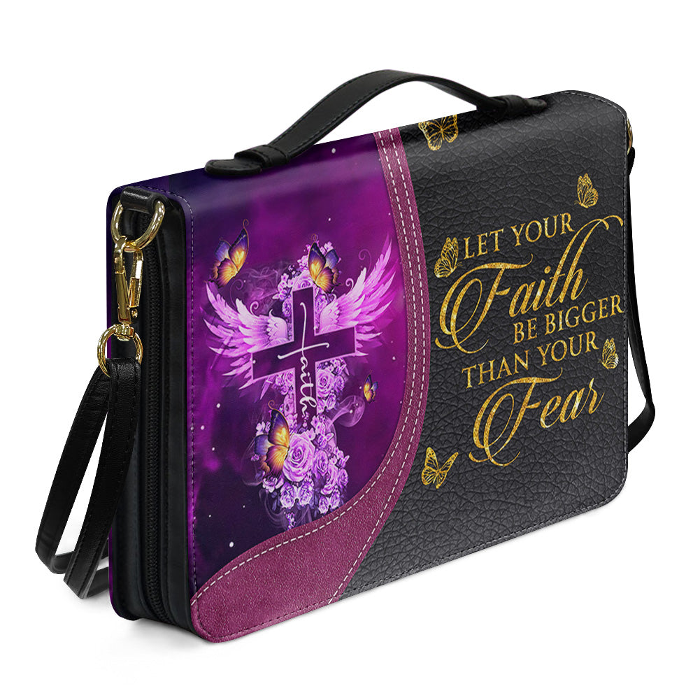 Personalized Bible Cover with Name - Custom Leather Bible Case for Women - Walk By Faith Not By Sight Scripture Gift - CAB141826