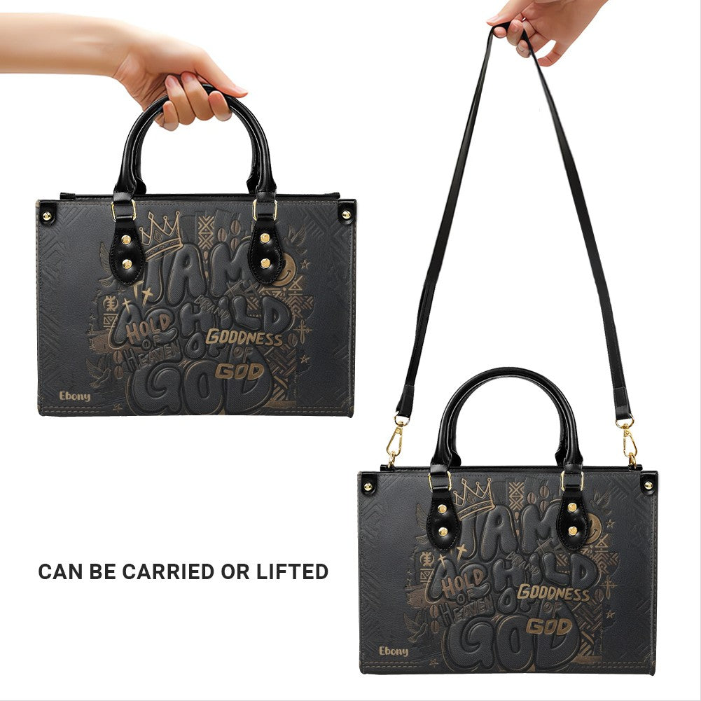 CHRISTIANARTBAG Personalized Leather Handbag - Custom Name "I Am Child Of GOD" Faith Purse cab01101626