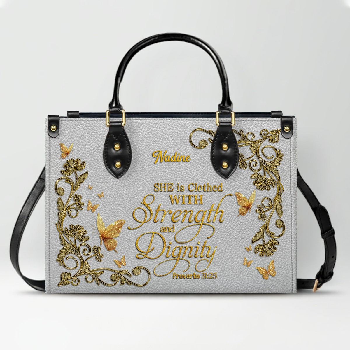 CHRISTIANARTBAG Personalized Leather Handbag - Custom Bible Verse Tote Bag for Christian Women - Religious Cross Body Purse - Mother’s Day Gift