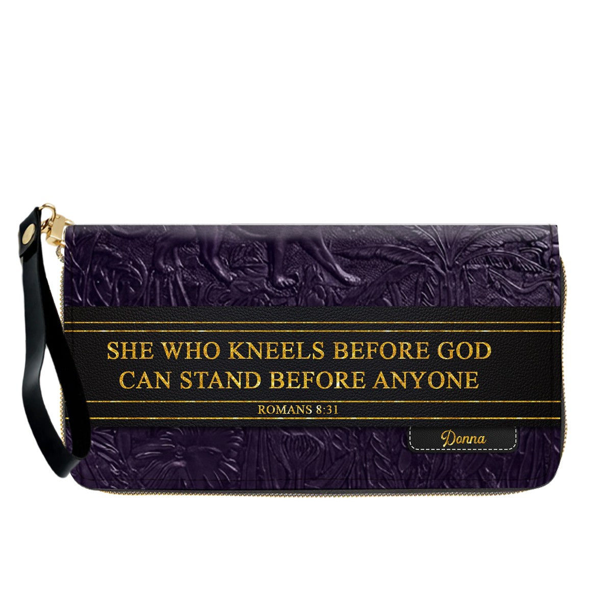 Luxury Embossed Leather Christian Tote Bag - Custom Name & Scripture Purse - Premium Faith Gift for Women CAB0132426