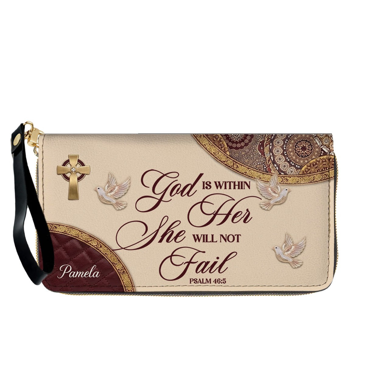 CHRISTIANARTBAG Personalized Leather Handbag and Long Wallet Set, Custom Name Scripture Bible Verse Tote Bag, Christian Gifts for Women CAB01051826