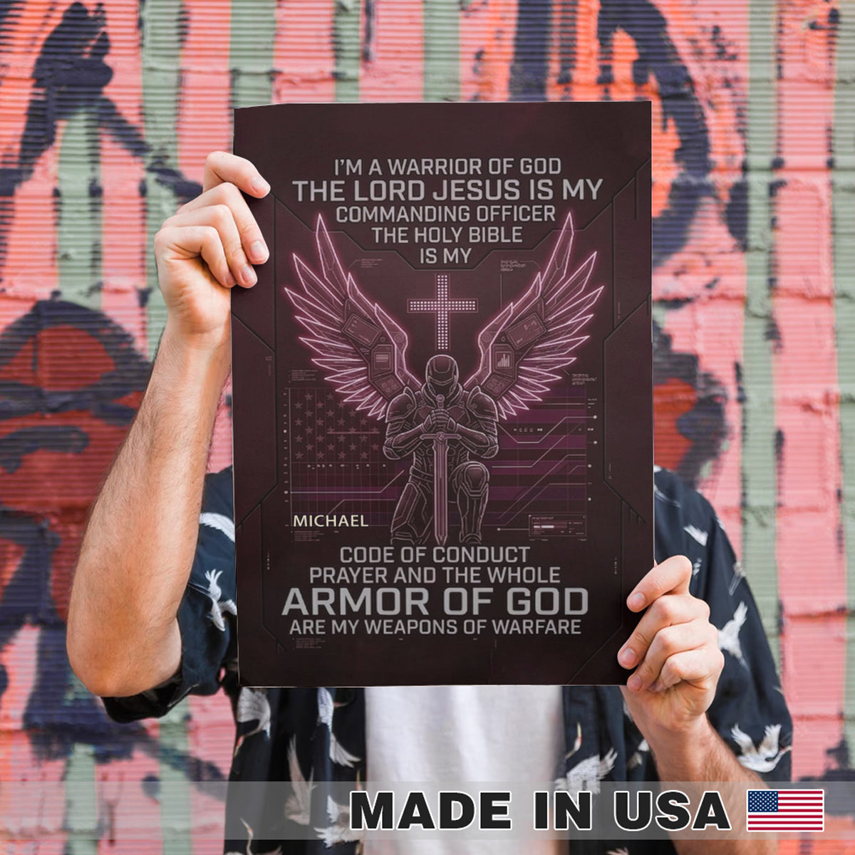 Christian Warrior Personalized Framed Poster – Armor of God Custom Wall Art by CHRISTIANARTBAG