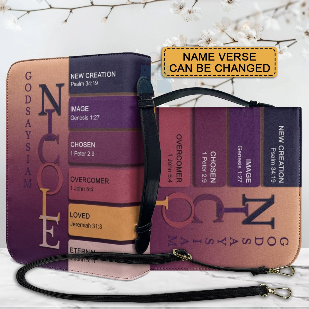 CHRISTIANARTBAG Bible Cover - Uncover the sacred meaning of your name - Custom Color - Personalized Bible Cover, CABBBCV01100226