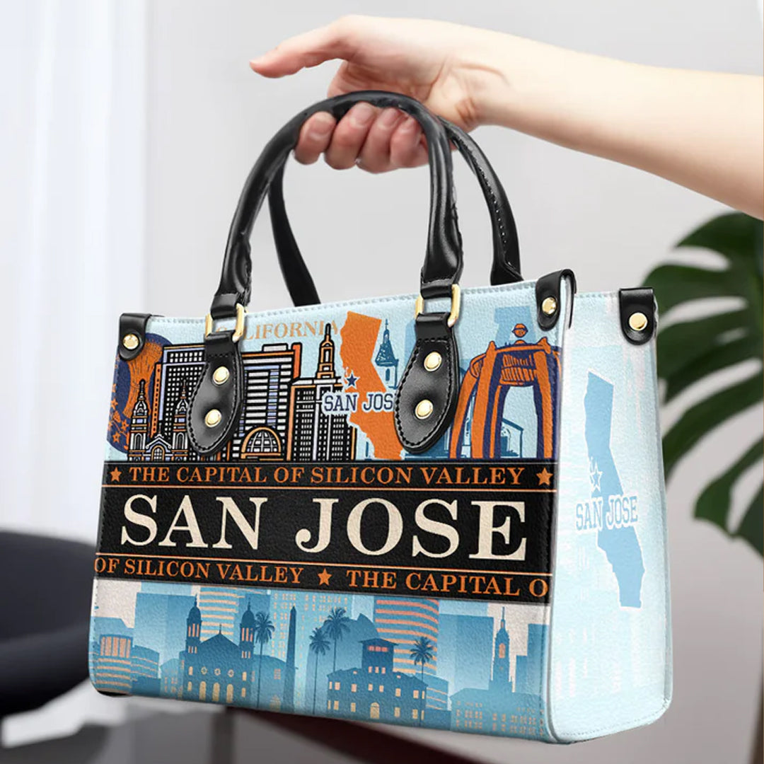 San Jose-Inspired Leather Handbag by CHRISTIANARTBAG – Silicon Valley Elegance - CABLTHB02010424.