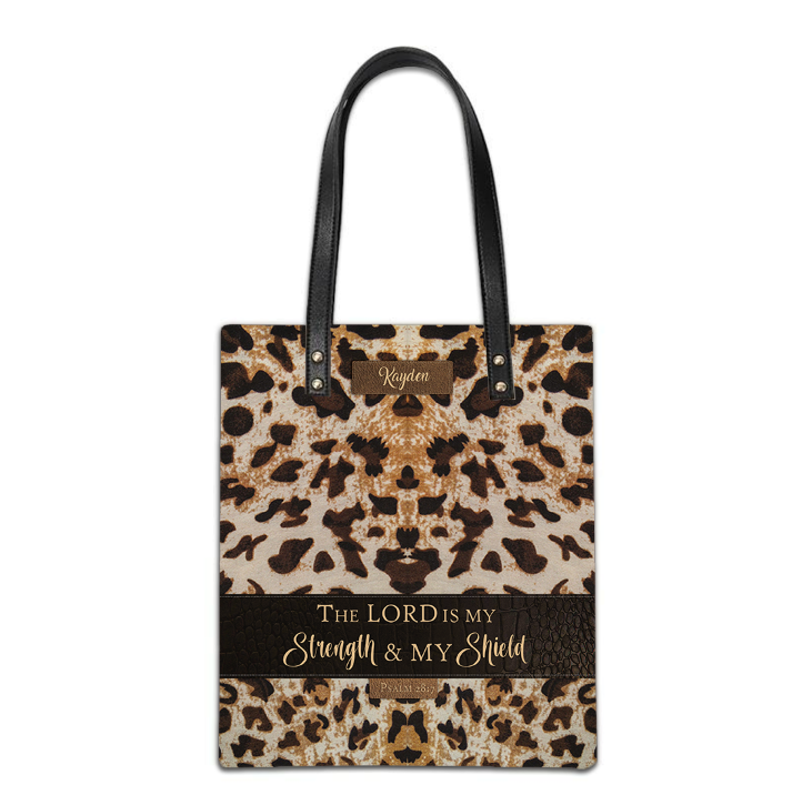 Christianartbag Handbags, The Lord Is My Strength & My Shield Psalm 28:7 Leather Bags, Personalized Bags, Gifts for Women, Christmas Gift, CABLTB01300723.