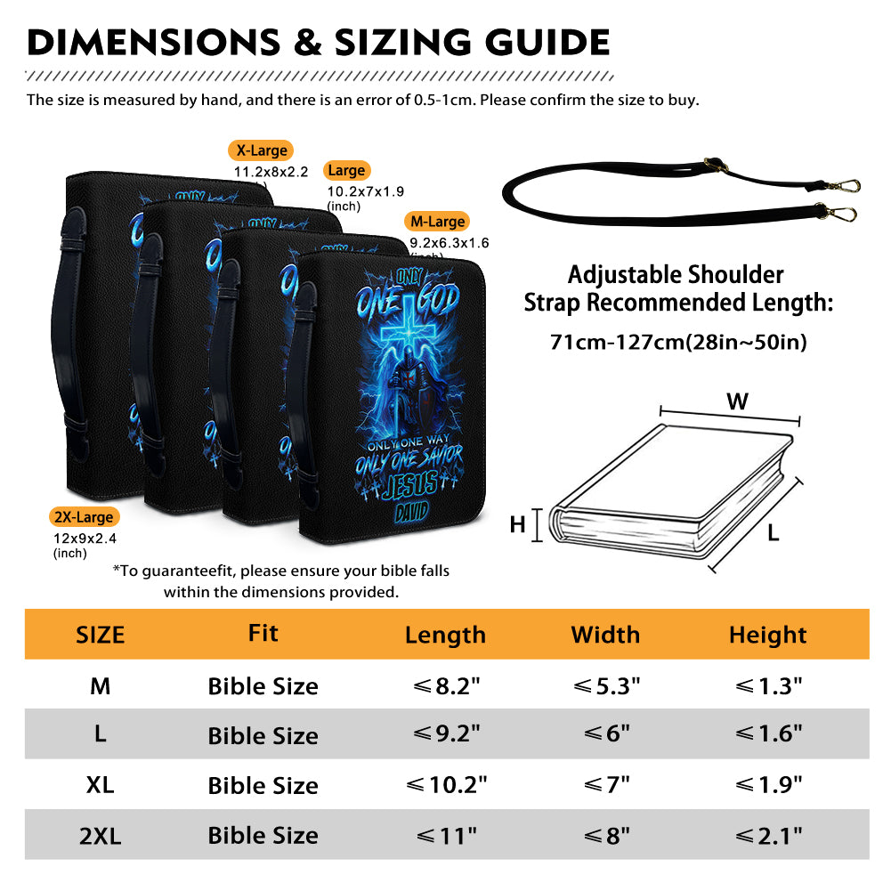 CHRISTIANARTBAG Bible Cover - Only One God Warrior - Personalized Bible Cover – Custom Name – CHRISTIANARTBAG Gift for Christians CAB01280625