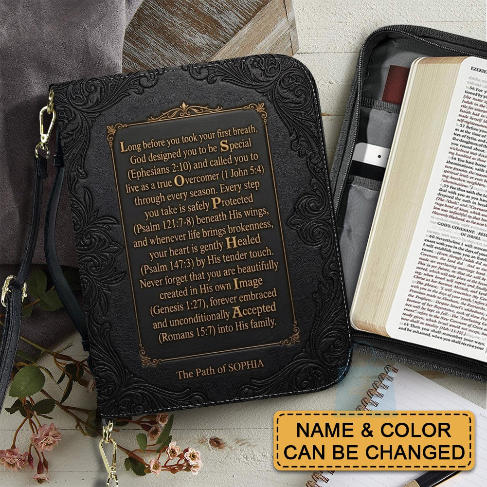 Personalized Name Acrostic Bible Story Cover | Custom Colors & Verses - CHRISTIANARTBAG 01090426