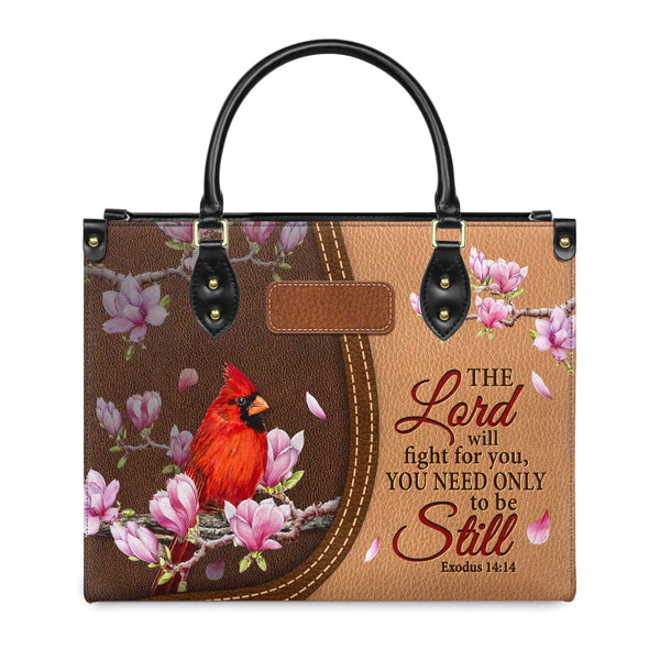 Christianartbag Handbags, The Lord Will Fight For You Exodus 14 14 Cardinal, Handbag Design, Monogram Leather Handbag, Gifts for Women, CABLTB03271223. - Christian Art Bag