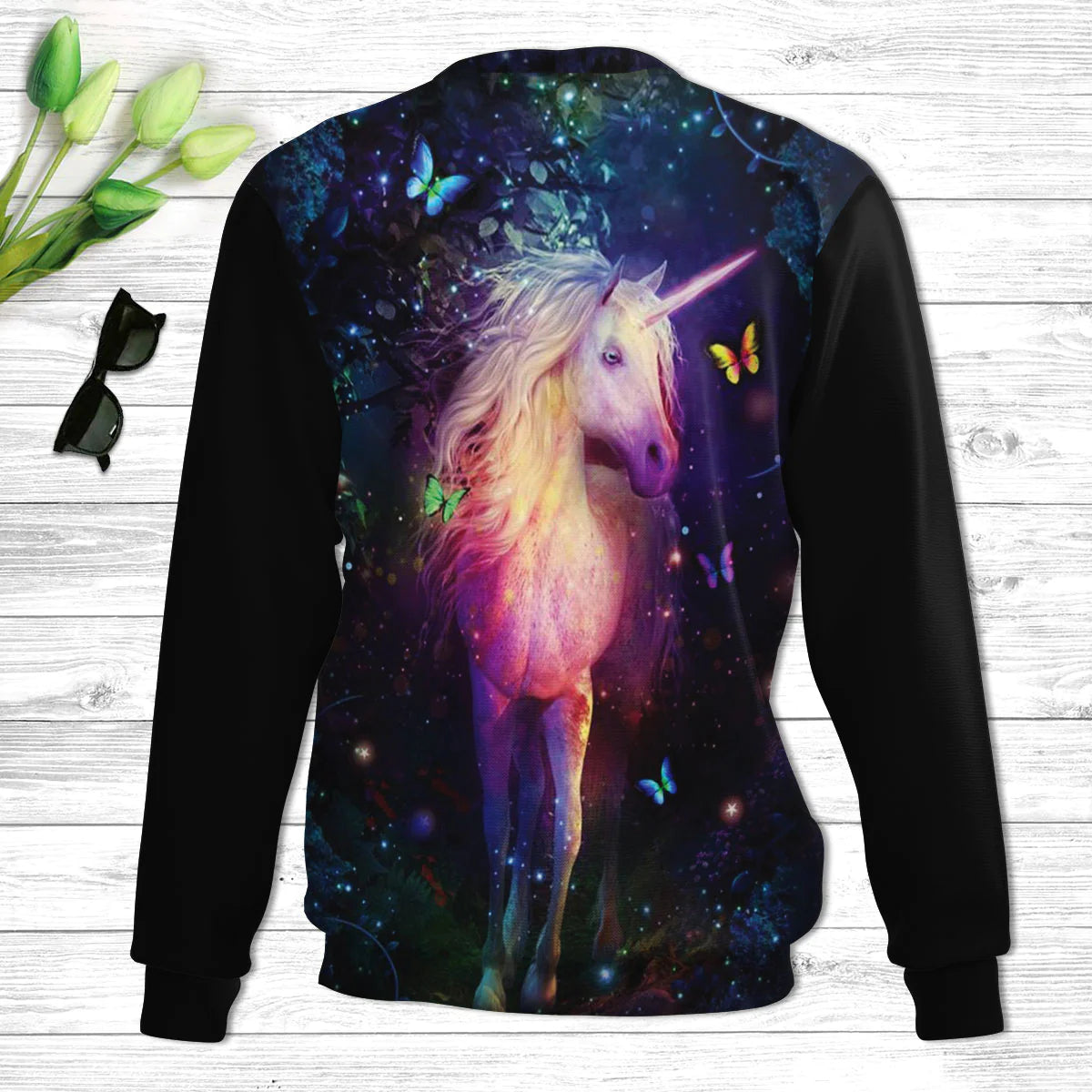 Christianartbag 3D Sweater,Believe In The Lord Jesus Unicorn & Cross Butrerfly, Unisex Sweater, Christmas Gift. - Christian Art Bag