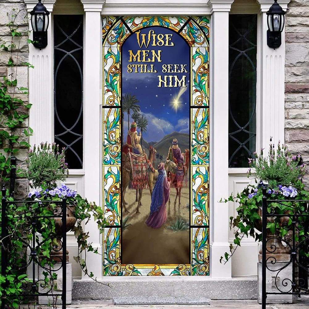 Christianartbag Door Cover, Wise Men Still Seek Him Three Kings Day, Religious Door Decorations, Christian Home Decor - Christian Art Bag
