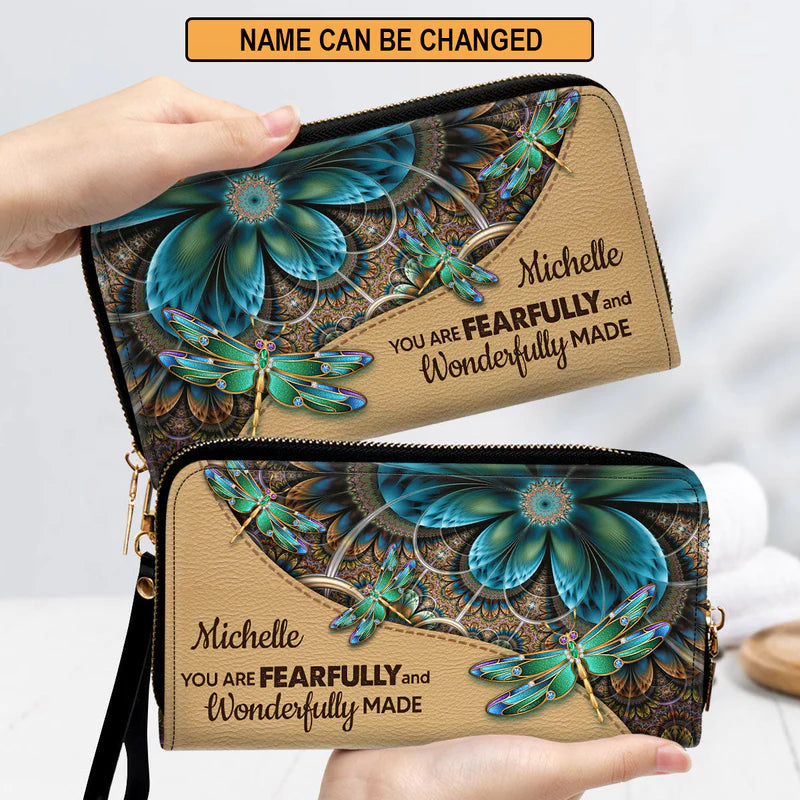 Christianartbag Clutch Purse, You Are Fearfully And Wonderfully Made Clutch Purse For Women, Personalized Name, Christian Gifts For Women, CAB08091223. - Christian Art Bag